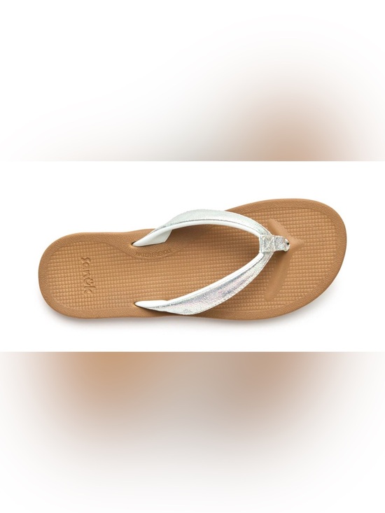 Sanuk Shoes - Sanuk Women’s Cosmic Shores Flip Flops Iridescent in Silver. Water Friendly